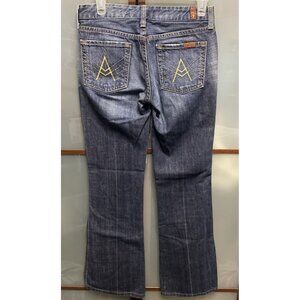 7 For All Mankind Vintage Y2K 90s 00s Embroidered Gold A Pocket Boot Cut Size 26